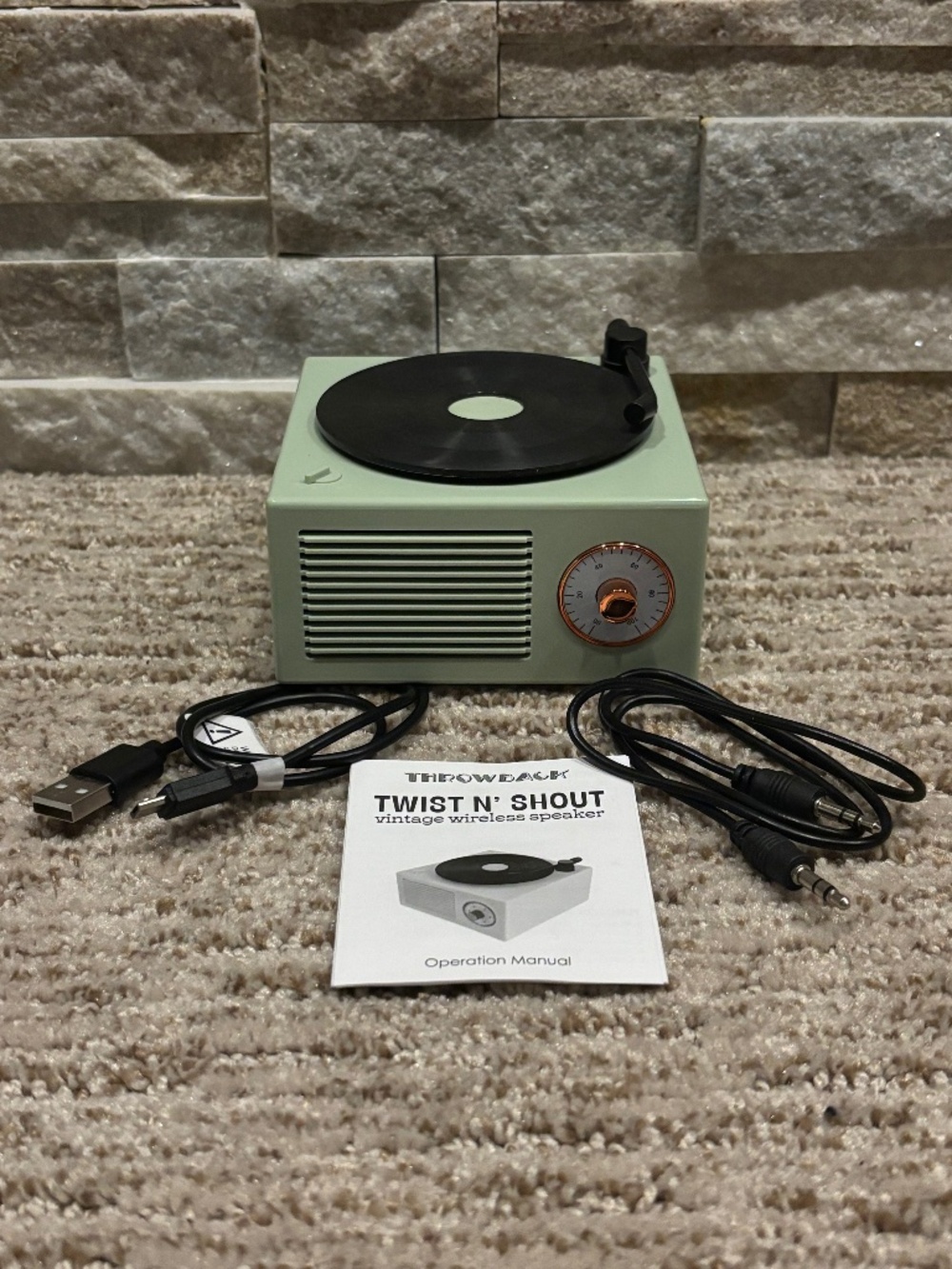 Throwback TWIST N’ SHOUT Vintage Wireless Speaker - Mint Green